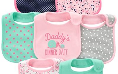 Simple Joys by Carter's Baby Girls' 7-Pack Teething Bib, Pink/Mint, One Size