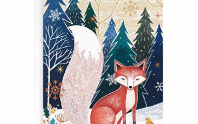 Hallmark UNICEF Boxed Christmas Cards, Folk Art Fox (12 Cards and 13 Envelopes)
