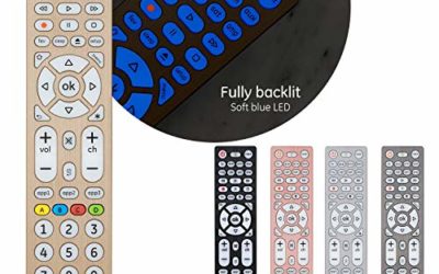 GE Backlit Universal Remote Control for Samsung, Vizio, LG, Sony, Sharp, Roku, Apple TV, RCA, Panasonic, Smart TV, Streaming Players, Blu-Ray, DVD, Simple Setup, 8-Device, Gold, 47509