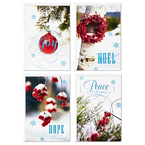 Image Arts Boxed Christmas Cards Assortment, Seasonal Photos (4 Designs, 24 Cards and Envelopes)