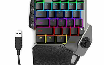 FORTY4 One Handed Gaming Keypad, Mechanical Gaming Keyboard with Programmable Macros, RGB Backlit Keys, Adjustable Wrist Rest, Small Gaming Keyboard for PC, Switch, Xbox, PS3, PS4