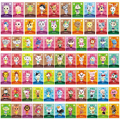75 PCS ANCH NFC Tag Game Cards for New Horizons Switch/Switch Lite/Wii U with Storage Case