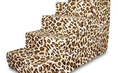 Best Pet Supplies ST225T-L Foam Pet Stairs/Steps, 5-Step, Animal Print