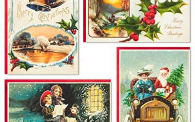 Hallmark Boxed Vintage Christmas Cards Assortment (12 Cards and Archival Book Organizer Box) (5XPX9480)