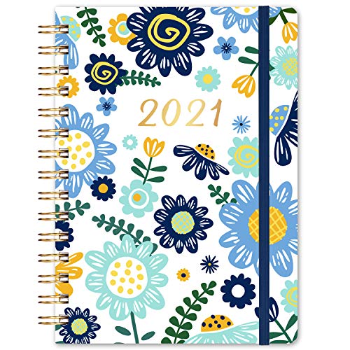 2021 Planner – Academic Weekly & Monthly Planner, 6.4" x 8.5", January 2021 – December 2021, Flexible Hardcover with Elastic Closure, Tabs, Inner Pocket