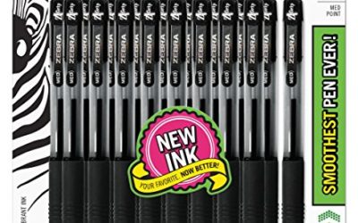 Zebra Pen Z-Grip Retractable Ballpoint Pen, Medium Point, 1.0mm, Black Ink, – 18 Pieces