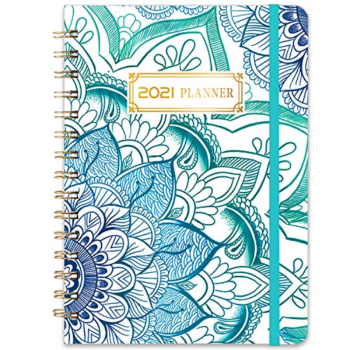 2021 Planner – Weekly & Monthly Planner with Monthly Tabs, Jan 2021 – Dec 2021, 6.4" x 8.5", Flexible Hardcover with Thick Paper, Elastic Closure & Inner Pocket