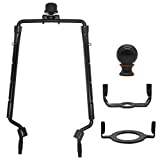 7 8 9 10 inch Lamp Shade Harp Holder,Adjustable Lamp Harp Kit,Fit both Standard Lamp Rod and E26 Light Base UNO Fitter Adapter,with 2 Shade Attaching Finial Top,Black Horn Frame Lampshade Bracket