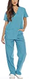 Just Love Women’s Scrub Sets Six Pocket Medical Scrubs (V-Neck With Cargo Pant), Teal, Large