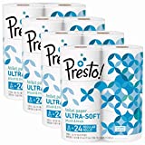 Amazon Brand – Presto! 308-Sheet Mega Roll Toilet Paper, Ultra-Soft, 24 Mega Rolls = 96 regular rolls