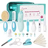 24 in 1 Baby Healthcare and Grooming Kit Baby Electric Nail Trimmer Set Lupantte Nursery Care Kit, Toddler Nail Clippers, Medicine Dispenser, Infant Comb, Brush, etc. Baby Care Products (Green)