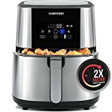 CHEFMAN Large Air Fryer Max XL 8 Qt, Healthy Cooking, User Friendly, Nonstick Stainless Steel, Digital Touch Screen with 4 Cooking Functions, BPA-Free, Dishwasher Safe Basket, Preheat & Shake Reminder