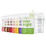 Oats Overnight – Party Pack Variety (8 Meals PLUS BlenderBottle ) High Protein, Low Sugar Breakfast Shake – Gluten Free, Non GMO Oatmeal (2.7oz per meal)