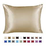 Luxury Satin Pillowcase w/Hidden Zipper, King Size, Champagne