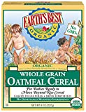 Earth’s Best Organic Infant Cereal, Whole Grain Oatmeal Cereal, 8 Oz Box (Pack of 12)