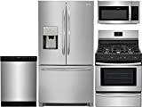 Frigidaire 4 Piece Stainless Steel Kitchen Package with FGHD2368TF 36″ French Door Fridge, FFGF3052TS 30″ Freestanding Gas Range, FFBD2412SS 24″ Full Console D/W and FFMV1645TS 30″ Over-the-Range M/W