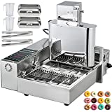 VBENLEM 110V Commercial Automatic Donut Making Machine, 4 Rows Auto Doughnut Maker, 5.5L Hopper Adjustable Thickness, Doughnut Fryer, 304 Stainless Steel Auto