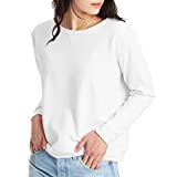 Hanes Women’s EcoSmart Crewneck Sweatshirt, White, Large