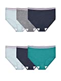 Fruit of the Loom Women’s Tag Free Cotton Panties (Regular & Plus Size), Brief-6 Pack-Assorted Heathers, 8