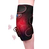 Wireless Heated Knee Massager Vibration Heated Knee Brace Wrap, Reduce Knee Discomfort, Rechargeable Knee Massager That Helps Poor Circulation Massage for Men Women