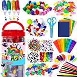 FunzBo Arts and Crafts Supplies for Kids – Craft Art Supply Kit for Toddlers Age 4 5 6 7 8 9 – All in One D.I.Y. Crafting School Kindergarten Homeschool Supplies Arts Set Christmas Crafts for Kids