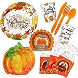 Thanksgiving Dinner Party Paper Decor – Autumn Fall harvest Party Favor Supplies – Bundle of 60 – Kitchen Decor – Parties Pack – Table Centerpiece Decorations