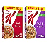 Kellogg’s Special K Breakfast Cereal, Variety Pack, Red Berries, 16.9 oz Box (2 Boxes) and Fruit and Yogurt, 19.1 oz Box (1 Box)