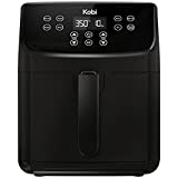 Kobi Air Fryer, XL 5.8 Quart,1700-Watt Electric Hot Air Fryers Oven & Oilless Cooker, LED Display, 8 Preset Programs, Shake Reminder, for Roasting, Nonstick Basket, ETL Listed (100 Recipes Book Included) (Black)