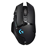 Logitech G502 Lightspeed Wireless Gaming Mouse with Hero 25K Sensor, PowerPlay Compatible, Tunable Weights and Lightsync RGB – Black