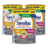 Similac Pro-Sensitive Infant Formula , Non-GMO, with Iron, 2’-FL HMO, for Immune Support, Milk-Based Powder, 2.18 Lb, Pack of 3 (One-Month Supply)