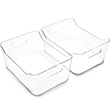 BINO | Plastic Storage Bins, Large – 2 Pack | The SOHO Collection | Multi-Use Organizer Bins | Built-in Handle | BPA-Free | Pantry Organization | Home Organization | Fridge Organizer | Freezer Org