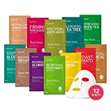 Sheet mask by Glam Up Facial Sheet Mask BTS 12 Combo (Pack of 12) – Face Masks Skincare, Hydrating Face Masks, Moisturizing, Brightening and Soothing, Beauty Mask For All Skin Type