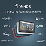 Fire HD 8 tablet, 8″ HD display, 32 GB, latest model (2020 release), designed for portable entertainment, Twilight Blue