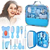 Baby Healthcare Grooming 14 Kits, 13 in 1 Baby Care Products Nail Clippers Trimmer Set, Comb Brush Thermometer Dispenser Nasal Aspirator Kit, Infant Nursery Newborn Essentials Stuff Shower Gifts, Blue
