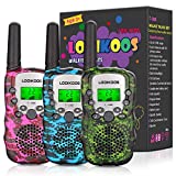 LOOIKOOS Walkie Talkies for Kids, 3 KMs Long Range Children Walky Talky Handheld Radio Kid Toy Gifts for Boys and Girls 3 Pack