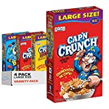 Cap’n Crunch Cereal, 3 Flavor Variety Pack, Large Size Boxes, (4 Pack)