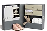 The Vault Baby Keepsake Box – Get Black Friday Savings Below!- Handmade Customizable Newborn Memory Box with 2 Drawers, 7 compartments and 10 folders for Baby’s Treasured Memories – Slate Gray