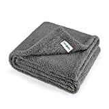 furrybaby Premium Fluffy Fleece Dog Blanket, Soft and Warm Pet Throw for Dogs & Cats (Medium (3240″), Grey Blanket)