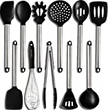Home Hero Silicone Kitchen Utensils Set 11pcs | Cooking Utensils Set with Stainless Steel Handles | Nonstick Safe, Heat-Resistant, Utensil & Kitchen Gadgets Set for Home Cooks & Professional Chefs