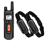 NVK Dog Training Collar – 2 Receiver Rechargeable Collars for Dogs with Remote, 3 Training Modes, Beep, Vibration and Shock, Waterproof Training Collar, 1600Ft Remote Range, Shock Collar for Dogs