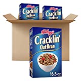 Kellogg’s Cracklin’ Oat Bran Breakfast Cereal, Original, Good Source of Fiber, 16.5 oz Box (3 Boxes)