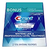 Crest 3D White Professional Effects Whitestrips 20 Treatments + Crest 3D White 1 Hour Express Whitestrips 2 Treatments – Teeth Whitening Kit