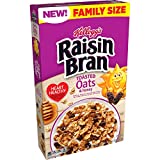 Kellogg’s Raisin Bran Breakfast Cereal, Made with Real Fruit, Heart Healthy Snacks, Family Size, Toasted Oats and Honey, 22.1oz Box (1 Box)