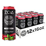 ZOA Zero Sugar Healthy, Positive Energy Drink, Tropical Punch, 16 fl. oz. (12 Pack) – Supports Immunity, Focus, Hydration, Body & Energy – 160mg Natural Caffeine – 100% DV Vitamins C, B6 & B12