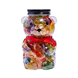 Luxury-Gourmet-Sweets Gummy Bears Jar – Candy Gift-Ready Plastic Jar, Stuffed With Sweet Gummies Candy – 1 LB Gummie Candies In Bear Shaped Container With Stunning Red Bow – Assorted Gummy Candy, Candy Gift For All Occasions. (Gummy Bears)