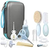 Lictin Baby Grooming Kit 15PCS Baby Health Care Set Portable Baby Travel Kit, Safety Cutter Baby Nail Kit for Nursing Baby Girl Boys Heath and Grooming (Blue)