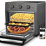 WEESTA Air Fryer Toaster Oven, 5 in 1 Multi-Functional Air Fry, Roast, Toast, Broil & Bake with Accessories & E-Recipes, Multi Layers, UL Certified,1300 W,18 L