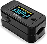 Santamedical Dual Color OLED Pulse Oximeter Fingertip, Blood Oxygen Saturation Monitor (SpO2) with Case, Batteries and Lanyard