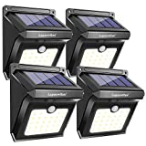 28 LED Solar Lights Outdoor, Luposwiten Solar Motion Sensor Lights Wireless Security Lights, 400 Lumen Waterproof Solar Powered Lights for Steps Yard Garage Porch Patio（4-Pack）