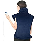 Homde Heating Pad for Back and Shoulders Heat Pad for Back Pain Relief with 6 Temperature Settings and 3 Time Settings Fast Heating 24 Inches X 33 Inches Blue